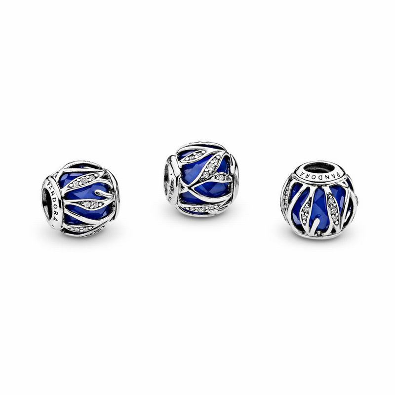 Pandora Nature's Radiance Charm - Sterling Silver/Blue/Mixed Stones/Cubic Zirconia - Canada | JC9637